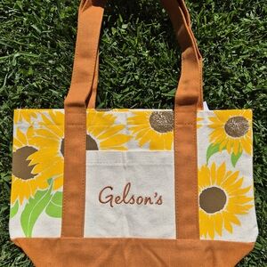 Sunflower Canvas Tote Bag in Orange and Yellow